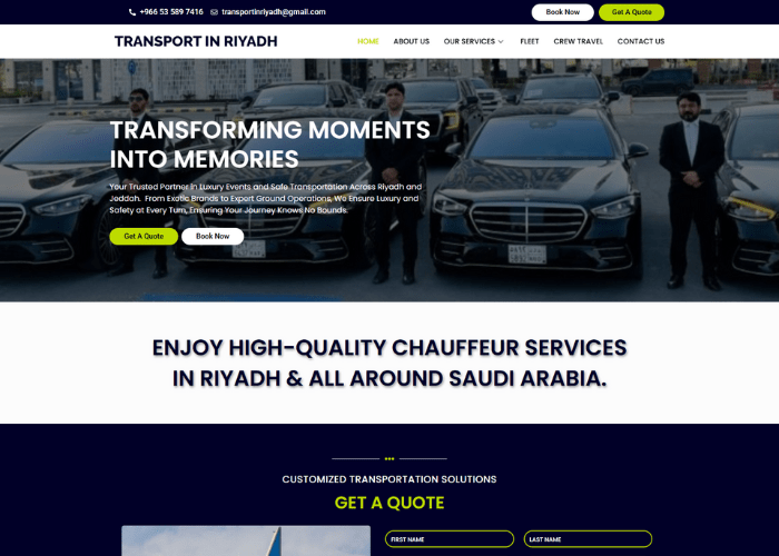 Transport company Website